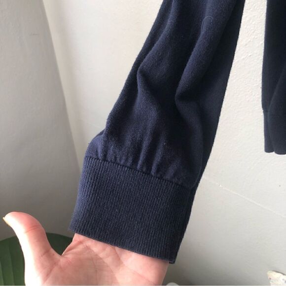 Tommy Hilfiger dark blue v-neck academia button down cardigan 100% Pima cotton - Picture 5 of 9